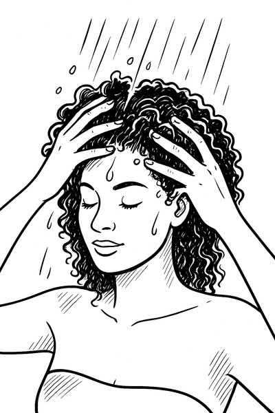 Wet Hair & Massage Scalp