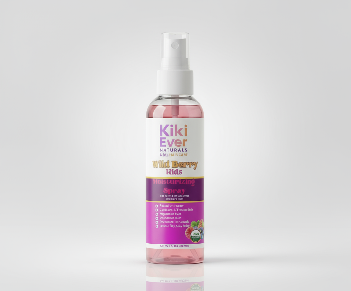 Bottle of Kiki Ever Naturals Wild Berry Kids product on a white background